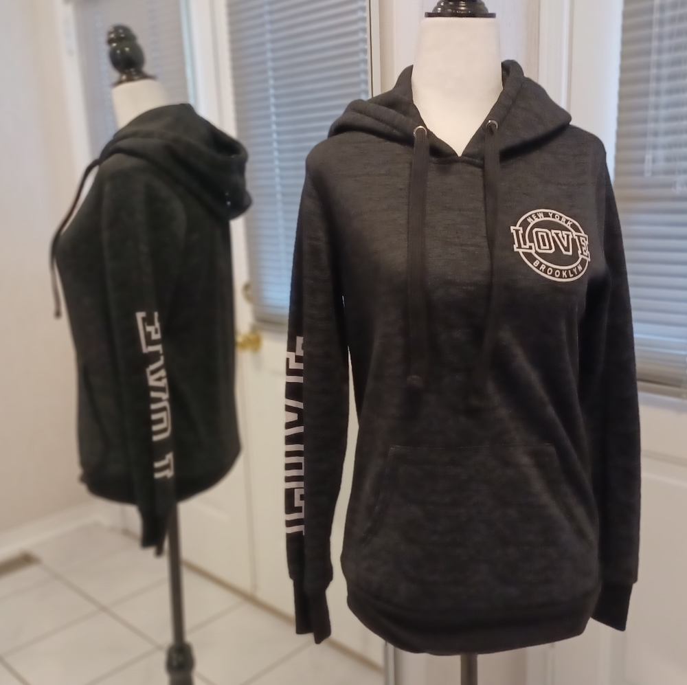4/$80 Black Heathered Hoodie - Size Small